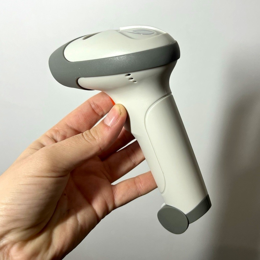 NetumScan NSL6BL-W Wired/Corded 1D Handheld Barcode Scanner - White NO CORD